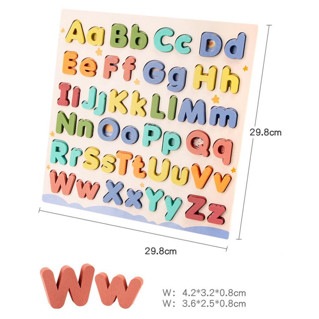 Kids Toys Cartoon Images - Wooden Alphabet Puzzle Toy for Toddlers