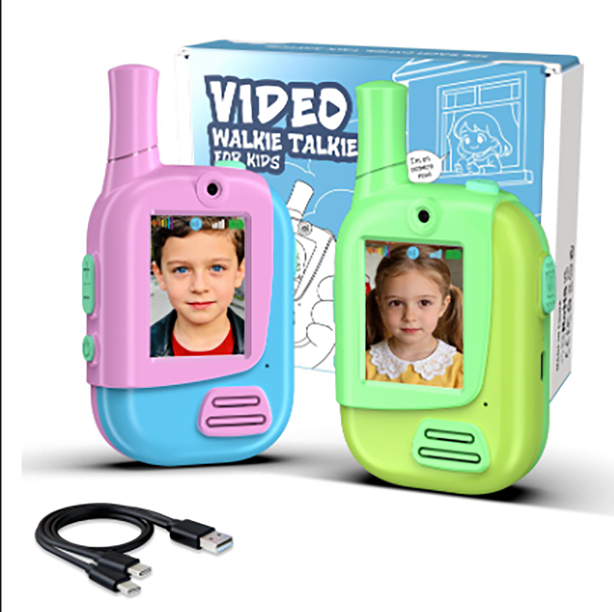 Toys For Kids Video - 2 Pack Rechargeable Kids Video Walkie