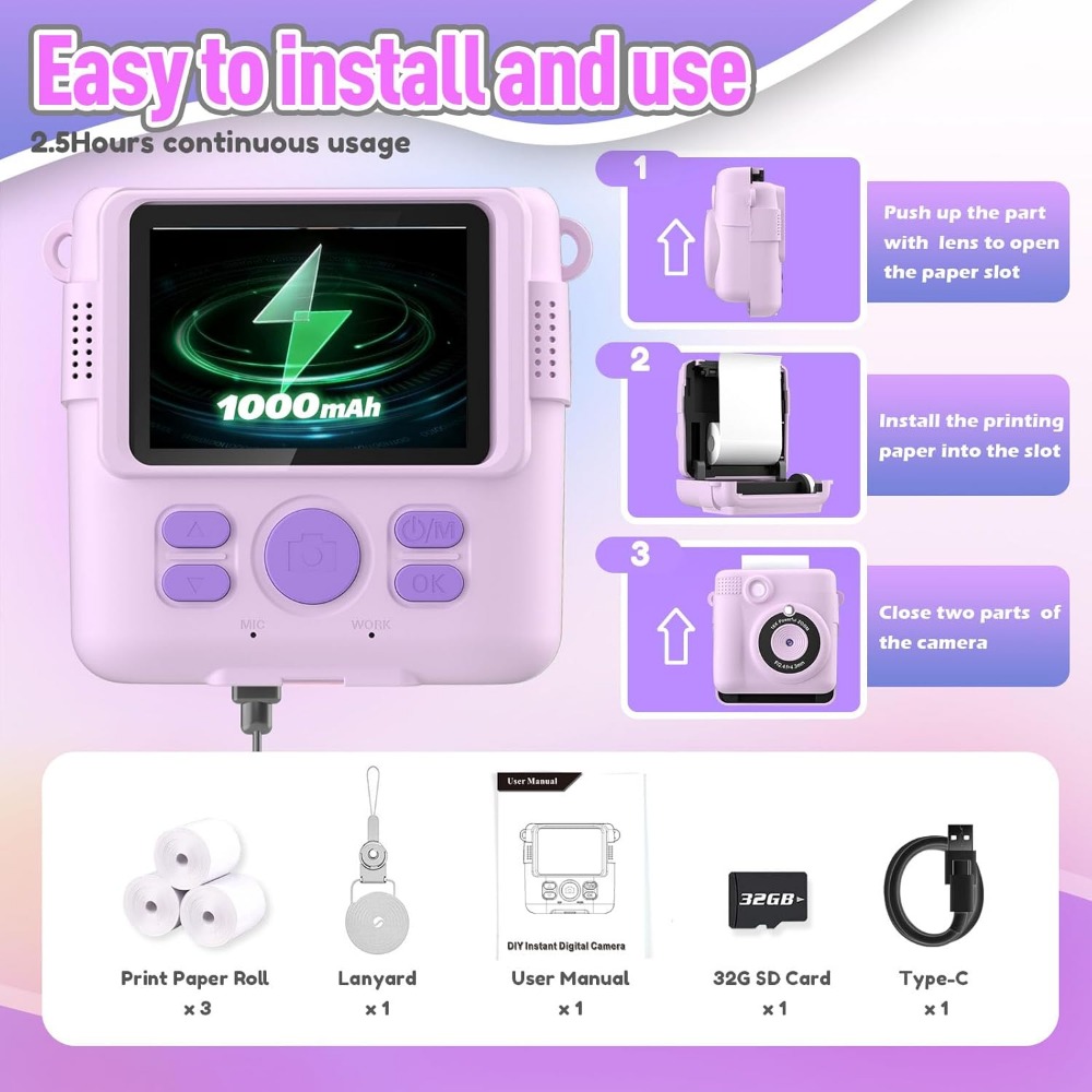 Instant Print Camera for Kids, - огляд і ціна Toys For Kids Video