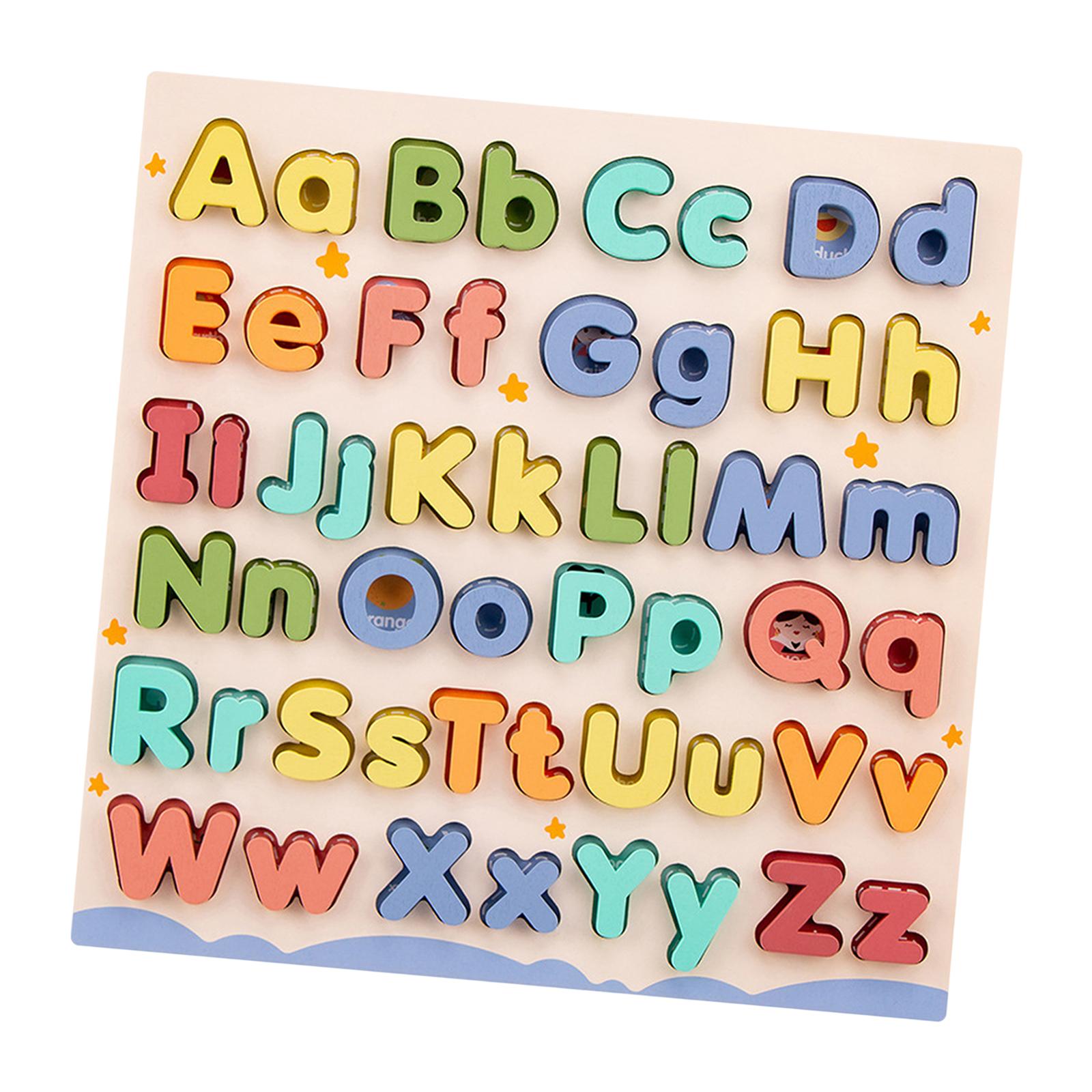 Wooden Alphabet Puzzle Toy for - огляд і ціна Kids Toys Cartoon Images