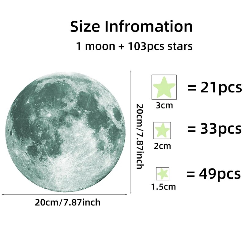 103pcs Luminous Moon and Stars - огляд і ціна Glow In Dark Stars